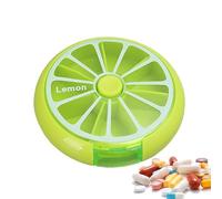 Round Pill Dispenser Box - 7 Day Organizer, Portable Travel Case, Pop Out Compartments, Clear Lid, Colour Coded | Weekly Medication Storage Container for Morning Night, Waterproof Close