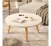 Round Pine Wood Coffee Table - Small Solid Wood Side Table for Bedroom or Apartment - 60 cm Diameter 50 cm Height - Modern Design Durable Versatile Furniture