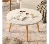 Round Pine Wood Coffee Table - Small Solid Wood Side Table for Bedroom or Apartment - 60 cm Diameter 50 cm Height - Modern Rustic Design Durable & Stylish Accent Furniture
