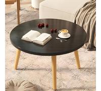 Round Pine Wood Coffee Table - Small Solid Wood Side Table for Bedroom or Living Room - 60 cm Diameter 50 cm Height - Modern Durable Versatile Design