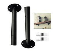 Round Pipe Shelve Bracket, Black Scaffold Board Supports, Hidden Iron Floating Shelf Bracket, Heavy Duty Metal Storage Bracket, 15/20/30/35cm, 2pcs,15cm/5.9in