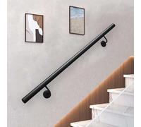 Round Pipe Stairs Banister Handrail 1-20ft, Wall Mount Indoor Non-Slip Staircase Banisters Railing for Villa Loft Concrete Steps or Wooden Stair Kindergarten(2.6ft/80cm)