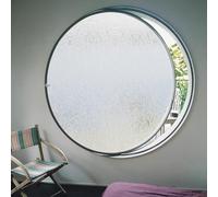Round Pivot Window, Tempered Glass Rotating Casement Window with Handle, for Bathroom, Living Room, Kitchen Home Decoration,Black 2,35cm/13.7in