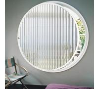 Round Pivot Window, Tempered s Casement Window with Handle, Ideal for Bathroom, Living Room, Kitchen, Home Det, White, 1.40m/15.7in