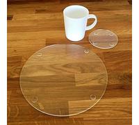 Round Placemat and Coaster Set - Clear - Set of 4