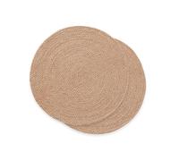Round Placemats, Jute Placemat, Natural Handmade, 25 x 25 cm Pack of 2
