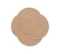 Round Placemats, Jute Placemat, Natural Handmade, 25 x 25 cm, Pack of 4