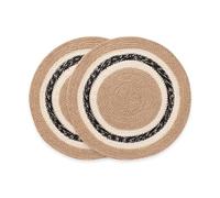 Round Placemats, Jute Placemat, Natural Handmade, 38 x 38 cm, Pack of 2