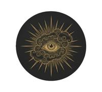 Round Placemats Set of 1, All Seeing Eye Heat Resistant Washable Table Mats, 15" Non Slip Wipeable Place Mats for Kitchen Dining Holiday Party Table Decor, Indoor & Outdoor Use