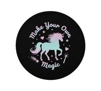 Round Placemats Set of 1, Make Your Own Magic Heat Resistant Washable Table Mats, 15" Non Slip Wipeable Place Mats for Kitchen Dining Holiday Party Table Decor, Indoor & Outdoor Use