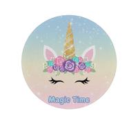 Round Placemats Set of 1, Unicorn Magic Heat Resistant Washable Table Mats, 39 CM Non Slip Wipeable Place Mats for Kitchen Dining Holiday Party Table Decor, Indoor & Outdoor Use