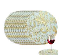 Round Placemats - Set Of 12 Gold Doilies Table Place Mats, 33cm Heat Resistant Table Mats | Non-Slip Spring Place Mat, Dining Table Mat For Kitchen Dining Table Home Restaurant