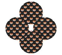 Round Placemats Set of 4, Geometric Fox Heat Resistant Washable Table Mats, 39 CM Non Slip Wipeable Place Mats for Holiday Party Kitchen Dining Table Decor, Indoor & Outdoor Use