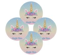 Round Placemats Set of 4, Unicorn Magic Heat Resistant Washable Table Mats, 39 CM Non Slip Wipeable Place Mats for Kitchen Dining Holiday Party Table Decor, Indoor & Outdoor Use