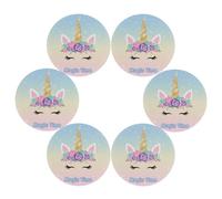 Round Placemats Set of 6, Unicorn Magic Heat Resistant Washable Table Mats, 39 CM Non Slip Wipeable Place Mats for Kitchen Dining Holiday Party Table Decor, Indoor & Outdoor Use