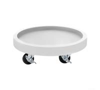 Round Plant Caddy on Wheels Indoor Mobile Tray with Smooth-Glide Casters Supports Heavy Pots Stable 11 Inch Recycled Plastic Fits 8-12 Inch Planters(white)