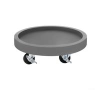 Round Plant Caddy on Wheels Indoor Mobile Tray with Smooth-Glide Casters Supports Heavy Pots Stable 11 Inch Recycled Plastic Fits 8-12 Inch Planters(gray)