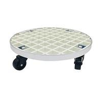 Round Plant Pot Trolley - Heavy Duty Large Plant Pot Mover Dolly with Wheels Indoor & Outdoor Garden Flower Pot Caddy White Flower Pot Stand.