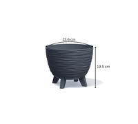 Prosperplast Furu Flower Pot, Bowl with Feet, Plant Bowl, UV Ray-resistant (Anthracite, Diameter 236 mm)