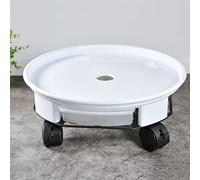 Round Plant Stand with Wheels, Plant Caddy with Lockable Caster Wheels Heavy Duty Planter Rolling Plant Stand Plant Tray Indoor, Flower Pot Plant Roller Base Plant Dolly, Outdoor Potted Plant Mover (