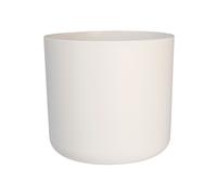 Round Planter Pot 30cm White Plastic Ribbed Design Watertight Indoor Home Decor
