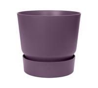 Round Planter Pot with Water Reservoir 25cm Vintage Plum Plastic Frost Resistant