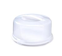 Round Plastic Cake Box with Lockable Lid & Carry Handles White Large Cake Carrier Storage Container for Cakes, Serving Pies, Cookies and Desserts