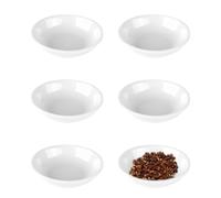 Round Plastic Dip Bowls, Dip Bowls Sauce Dish White Mini Dessert Dishes Set Sugar Bowls Condiment Pots Spice Jars Seasoning Box Set,Mini Bowls Soy Sauce Dish for Soy and Ketchup (6pcs*10cm)
