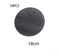 Round Plastic Flower Pot Bottom Mesh Drainage Pads for Soil Retention and Aeration - 10-Pack, 8 Sizes (2.5-18 cm Diameter), Black, Compatible(18CM)