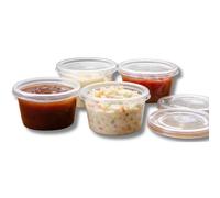 Round Plastic Food Tubs with Lids 4oz - Disposable Food Storage Containers for Sauces, Dips, Snacks and Meal Prep