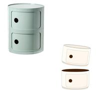 Round Plastic Nightstand Componibili Container 2/3/4-Tier Versatile Side Table for Bedroom & Bathroom Green 2-Tier Nightstand nizer Stylish End Table Solution