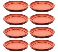 Round Plastic Planter Base Trays, 8-Pack of Terra Cotta Coloured Drainage Saucer, 30.5 cm Each
