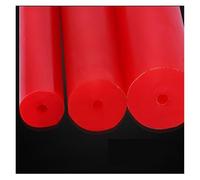 Round Plastic Rod, Hollow PU Rod 500mm Length Round Stick Rubber Spring bar Polyurethane Elastic Rubber(Red,O.D.30mm I.D.8mm)
