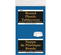 ROUND PLASTIC TABLECLOTH (84" DIAMETER) - BULK BUY DISCOUNTS, 22 COLOURS