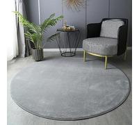 Round Plush Area Rug 120x120 cm Soft Thick Carpet for Living Room or Kitchen Fluffy Bedroom Rug with Non-Slip Backing Washable Home Decor for Cozy Spaces