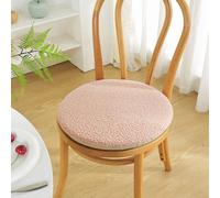 Round Plush Chair Pads Seat Cushion Soft Fluffy Lambswool Chair Cushion with Non-Slip Bottom for Home Office Kitchen Bistro High Stool Chairs(Pink,35cm(14inch))
