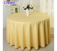 Round Polyester Tablecloth - 320cm Wedding & Party Decor Hotel Table Cover 23 Colors Available (Cream) - Elegant Easy Care Table Linen