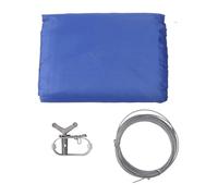 Round Pool Cover, 210D Oxford Cloth Above Ground Swimming Pool Winter Cover with Winch and Cable, Heavy Duty Rip-Proof Protection for Debris and Weather, Blue