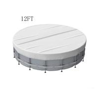 Round Pool Cover with Solar Heating, Weather Resistant 210D Material, Drawstring Closure for Secure Fit, Suitable for Various Outdoor Pools (12FT)