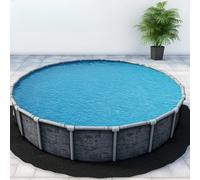Round Pool Liner Pad, 300GSM Geotextile Underlayment for Above Ground Pools, Puncture Resistant Protector Mat with Thermal Heating, Black Floor Cover for Debris and Rock Protection(B)