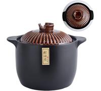 Round Porcelain Cooking Hot Pot，Donabe Earthenware Clay Pot With Lid And Handle, Ceramic Casserole Soup Pot For Home[Energy Class A](2.5l)