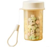 Round Portable Pill Container with Clear Body and Child Proof Sliding Lid for Easy for Daily Medication