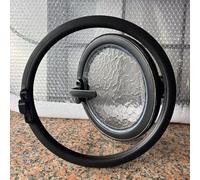 Round Porthole Window with Corrugated Tempered Glass, Home Decor Sliding Window for Kitchen, Bathroom, and Little Shed Spaces