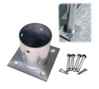 Round Post Base with Flange Anchor for Secure Mounting, Ideal for Porch, Handrail, Fence, and Deck Applications, Surface Mount Design for Easy Installation