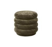 Round Pouf Faded Velvet Forest