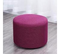 Round Pouf for Living Room Removable Cover Foot Rest Extra Chair for Sofa Hallway Shoe Change Dark Purple 27 cm H x 31 cm W Stylish & Versatile Home Decor