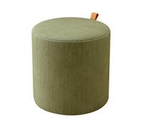Round Pouf Ottoman And Foot Rest, Soft Corduroy Poufs,Modern Small Footstool with Soft Padded Seat & Solid Wood Frame for Living Room,Bedroom,Entryway,green