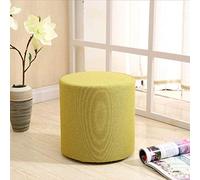 Round Pouffe Footstool - Non-Slip, Durable Solid Wood Stool for Sofa, Bedroom, Hall - Soft Fabric, Stylish Purple & Green Design, Ideal for Comfort & Decor