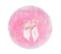 Round Powder-Puff with Ribbon Bow Handle for Body, A | Round Loose Powder Puff with Ribbon Bow Handle, 3.3 Inch Large, Transparent Storage Box for Travel