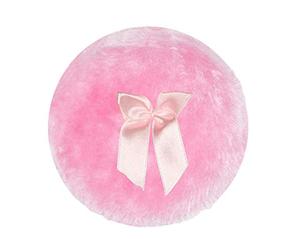 Round Powder-Puff with Ribbon Bow Handle for Body, A | Round Loose Powder Puff with Ribbon Bow Handle, 3.3 Inch Large, Transparent Storage Box for Travel